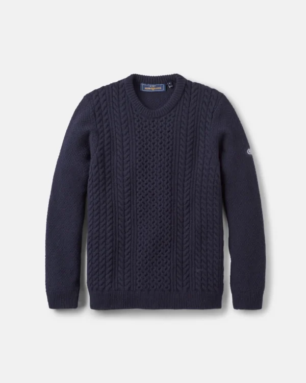 ABERSOCH CABLE KNIT JUMPER-DARK-NAVY-1 Abersoch Cable Knit Jumper